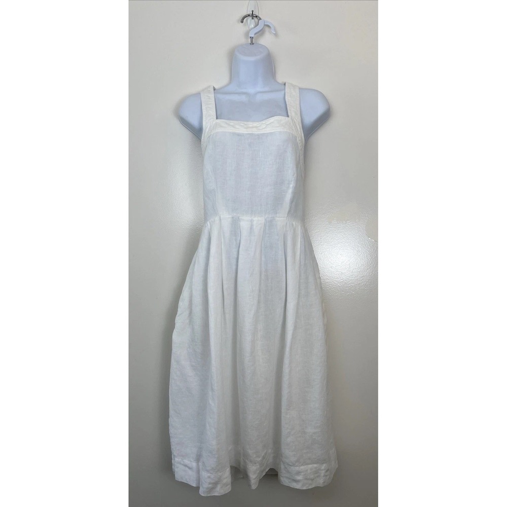 Coast Womens Linen Dress S Adjustable Straps Cottage Minimalist Coastal Resort